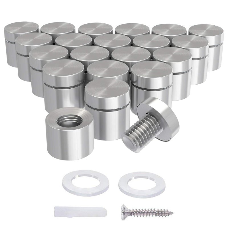 LuckIn 20-Pack Standoff Screws (3/4 in. Dia x 3/4 in. L), Stainless Steel Standoff Mounting Hardware for Acrylic Signs, Silver - Image 1